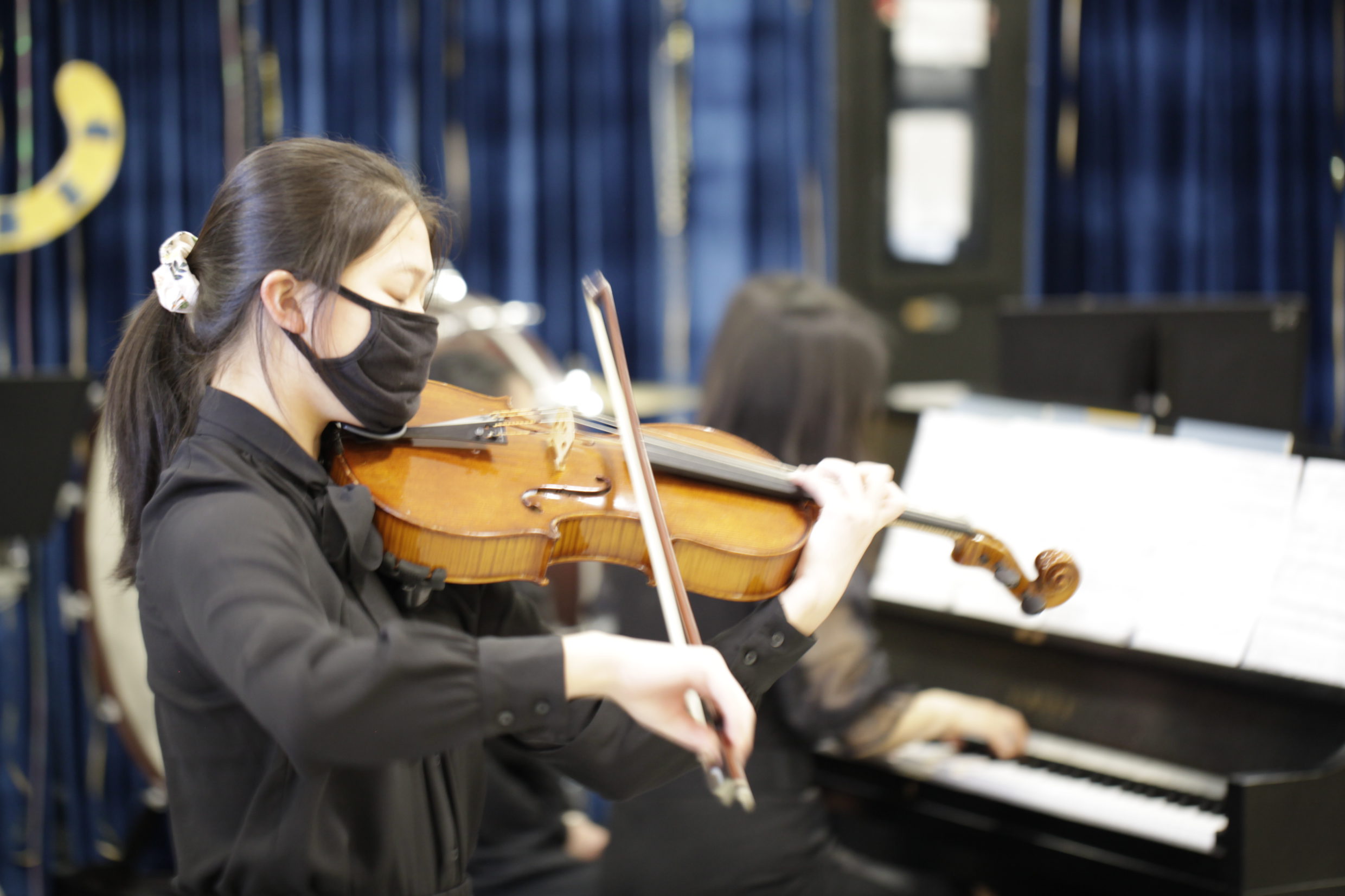 practicing viola